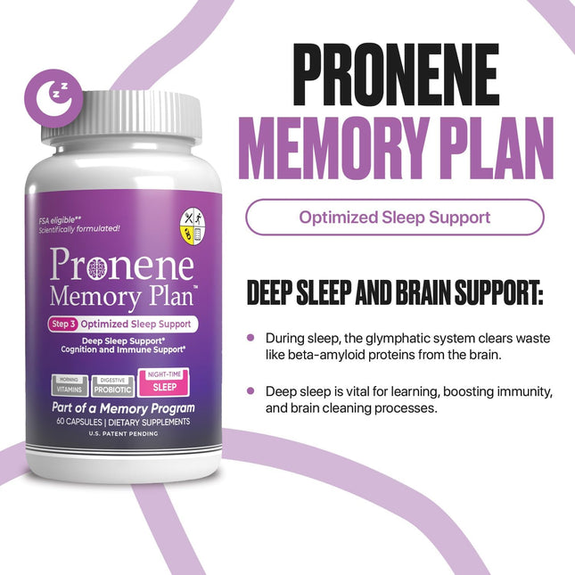 Pronene Memory Plan Optimized Sleep Support | Dietary Supplement W/Melatonin, Re