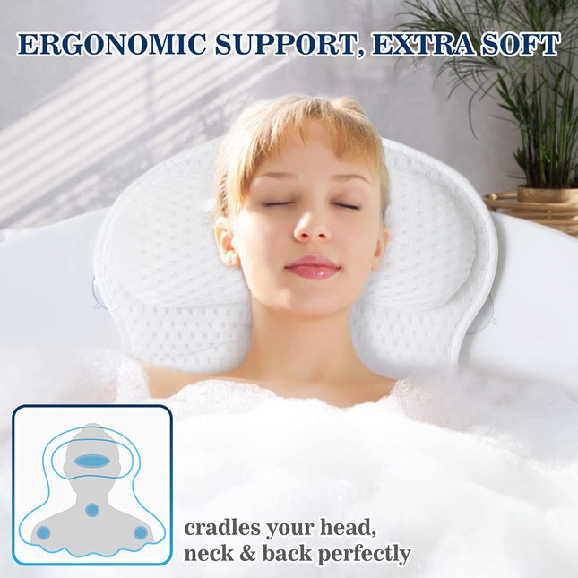 Bath Pillow Bathtub Pillow, Luxury Bath Pillows for Tub Neck and Back Support, B