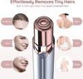Facial Hair Remover for Women's Face Chin Lip Mustache Neck Armpit Peach Fuzz, Gurelax Electric Painless Hair Removal Device with 2 Replacement