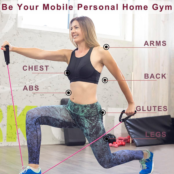 Resistance Bands with Handles, Exercise Bands with Handles, Door Anchor Green