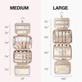 BAGSMART Toiletry Bag Hanging Travel Makeup Organizer with TSA Approved Transparent Cosmetic Bag Makeup Bag for Full Sized Toiletries, Medium-Pink