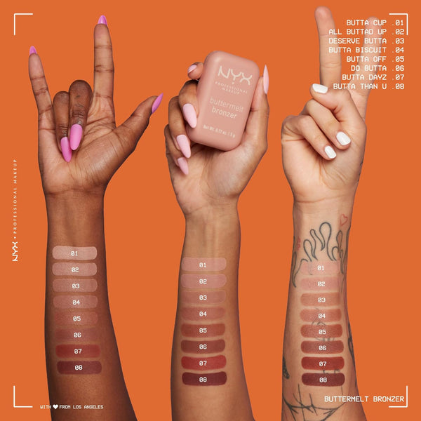 NYX PROFESSIONAL MAKEUP Matte Buttermelt Bronzer, Longwear Face Makeup with up to 12 Hours of Wear, Vegan Formula - Deserve Butta (Light Medium Cool)