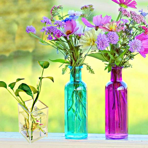2 Pack Clear Acrylic Pencil Pen Holder Cup,Desk Accessories Holder,Makeup Brush Storage Organizer,Modern Design Desktop Stationery Organizer for