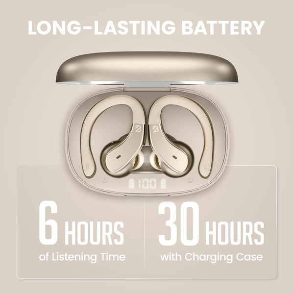 Back Bay Audio - Runner's Wireless Earbuds Bluetooth Headphones for Sports, Hook Over the Ear Buds, Deep Bass, Wrap Around Earphones with Earhooks