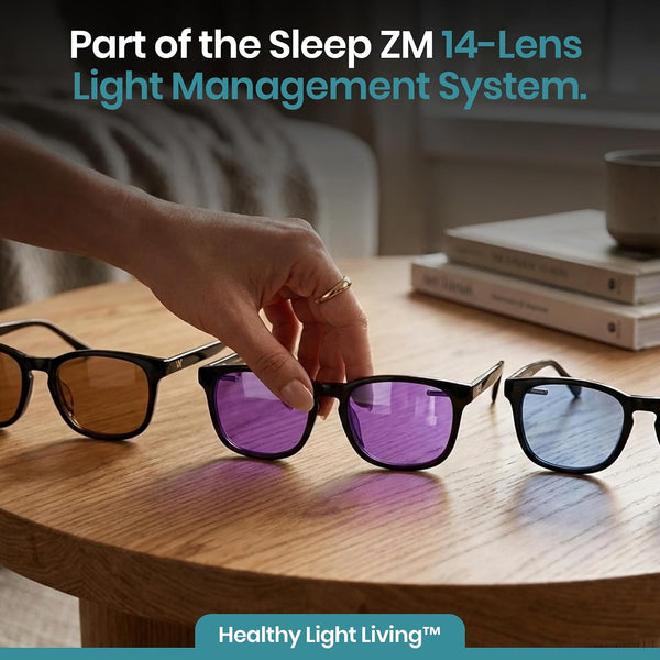 Sleep ZM Blue Light Blocking & Light Sensitivity Glasses with 14 Lens Types 1 Voyager Frame - Sleep Aid Orange Lens