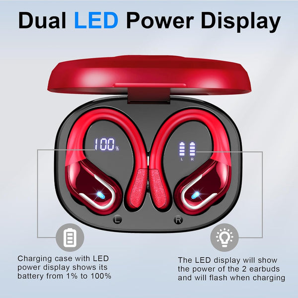 Wireless Earbud, 75Hrs Bluetooth 5.4 Headphones IP7 Waterproof for Sport, Running Wireless Earphones with ENC Noise Canceling Mics, Deep Bass over