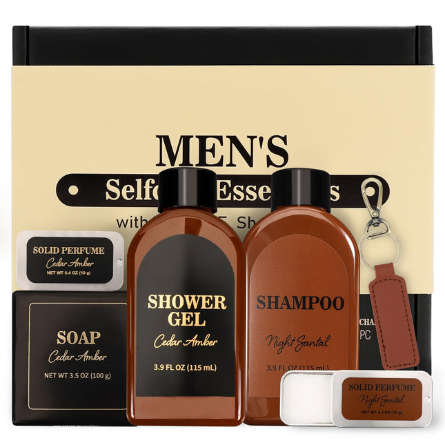 Self Care Gift Set for Men, Bath and Body Spa Gift Baskets for Men, Body & Earth