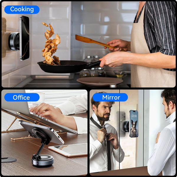 Vacuum Suction Magnetic Phone Holder, Strong Suction Magnetic Car Phone Holder Mount Foldable Phone Stand for Iphone16/15/14/13/12,