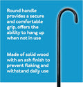 Carex round Handle Wood Cane - Wooden Walking Cane with Rubber Tip - Fashionable, Traditional Style Walking Stick for Men and Women, 36 Inch