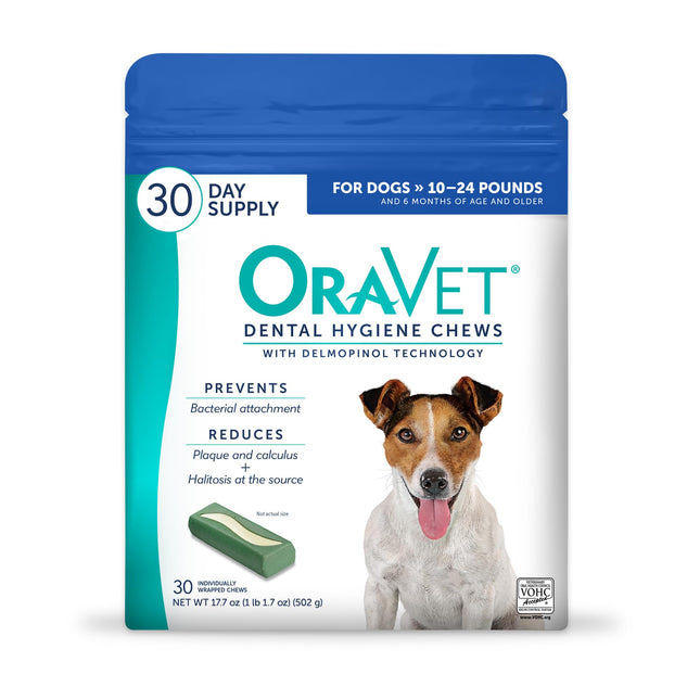 ORAVET Dental Chews for Dogs, Oral Care and Hygiene Chews (Small Dogs, 10-24 Lbs