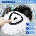 Wa.Ie Jiemimicrofiber Spin Mop Refills Head Compatible for Easywring 1-Tank System,1 Mop Scrub Brush + 1 Mop Base + 4 Pack Cleaning Floor Mop Head