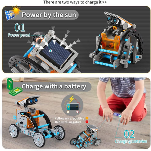 Lucky Doug Solar Power Robot Building Kits Toys for Boys Girls Ages 8-13, STEM Kit Gifts for Kids 8 9 10 11 12 13 Years, DIY Educational Science