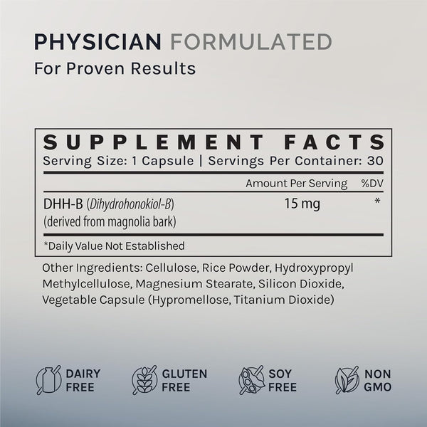 InfiniWell DHH-B Max - 15mg DHH-B Mood Support Supplement - 20x More Potent Than Standard Magnolia Bark Extract - Promote Relaxation, Calm,