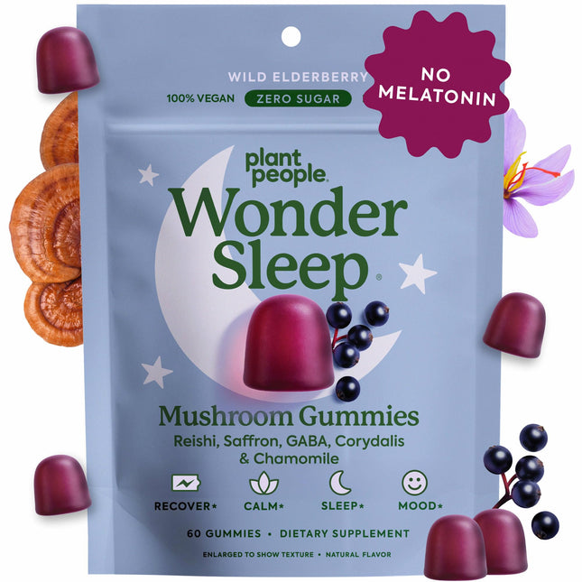 Plant People Wondersleep Mushroom Gummies Supplement for Sleep and Relaxation wi