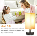 aooshine Small Table Lamp for Bedroom - Bedside Lamps for Nightstand, Minimalist Night Stand Light Lamp with Square Fabric Shade, Desk Reading