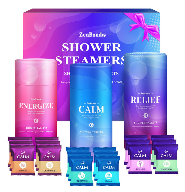 Shower Steamers, 18 Pack Set Shower Bombs with 6 Organic & Natural Fragrance, Se