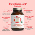 PURE SYNERGY Pure Radiance C | Organic Vitamin C Capsules | 100% Natural, Whole Food, Non-Gmo Supplement with Camu Camu Extract | for Immune and