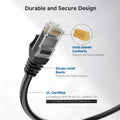 Cable Matters 10Gbps Snagless Cat 6 Ethernet Cable, 25ft, Black | 24 AWG Bare Copper, Gold-Plated RJ45, PoE++, 550MHz Bandwidth, Cat6 Cable,
