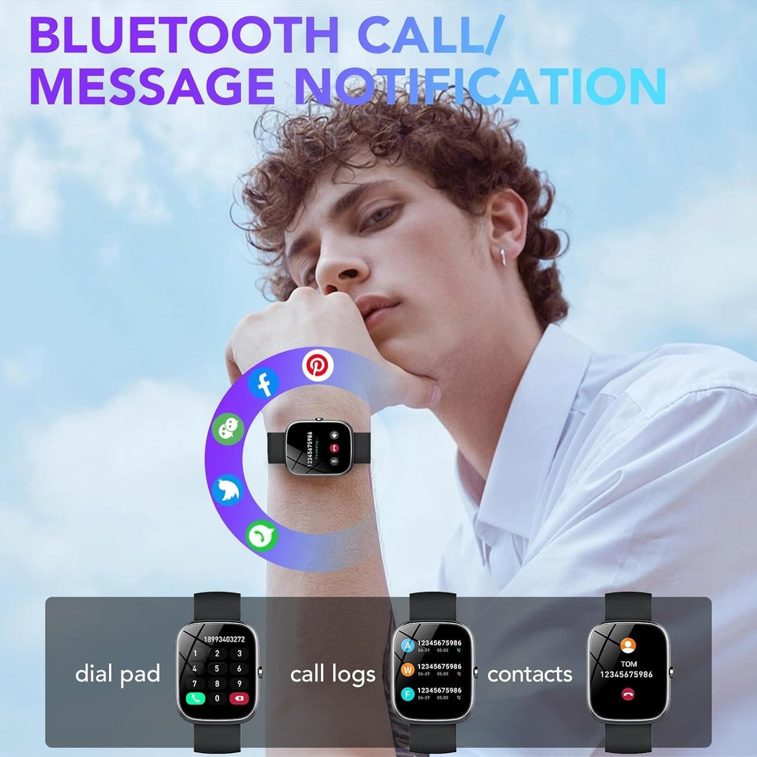 QXQ Smart Watch (Answer/Make Call), 1.91" HD OGS Full Touch Screen, Smart Watch for Men Women, 112+ Sport Mode