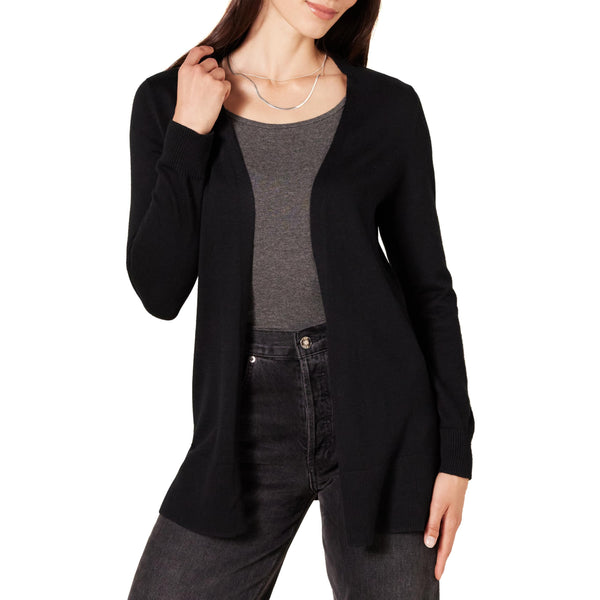 Amazon Essentials Women's Lightweight Long-Sleeve Open-Front Long Cardigan Sweater, Regular Fit X-Large Black