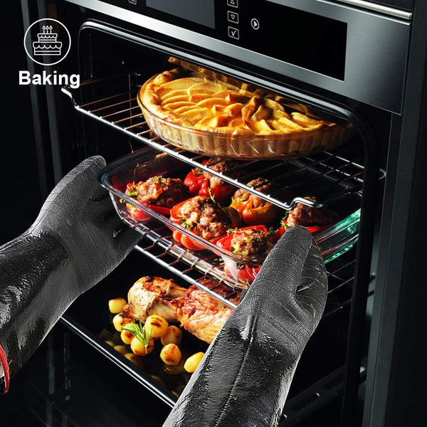 932°F Extreme Heat Resistant Gloves for Grill BBQ,Aillary Waterproof Long Sleeve Pit Grill Gloves for Fryer, Baking, Oven,Smoker,Fireproof, Oil