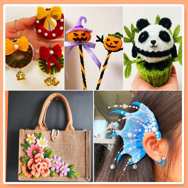 GAGANIU 200pcs Pipe Cleaners, Pipe Cleaners for Crafts, Craft Supplies Multicolor Chenille Stems for Art&Craft Christmas DIY