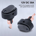 Twidec/4Pcs LED Lighted Rocker Switch Toggle 12V 30A SPST 3 Pin On-Off 4 Colour Round Dot Switch for Car Boat Marine ASW-20D-4C Multicoloured