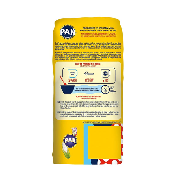 P.A.N. White Corn Meal – Pre-cooked Gluten Free and Kosher Flour for Arepas (2 lb 3.27 Oz / Pack of 1) 35.27 Ounce (Pack of 1)