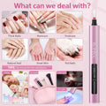 Cordless Nail Drill Electric File with UV Nail Lamp: Professional for Acrylic Gel Dip Powder Nails Portable Nail Drill Machine Kit for Manicure