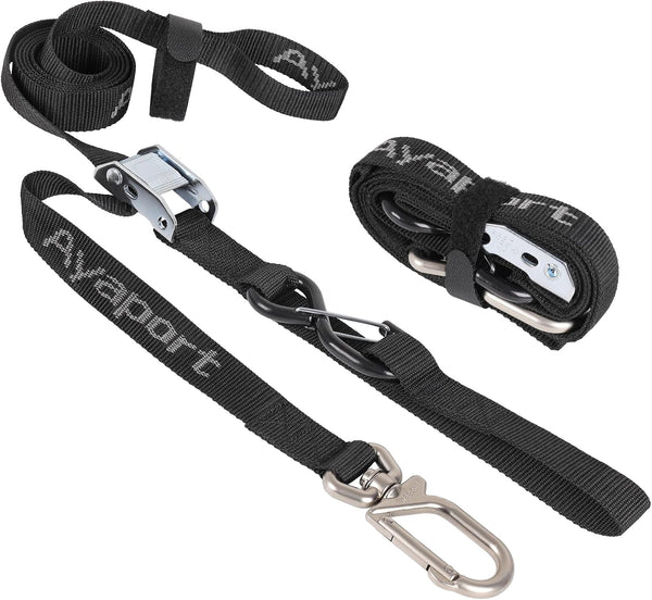 Ayaport Motorcycle Tie Down Straps 1.1” x 7’ (with Swivel Carabiner Hooks) Cam Buckle Tie Downs, Handlebar Strap for Dirt Bike, Motor Bike, Kayak,
