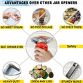 Upgraded Stainless Steel Jar Opener for Seniors, under Cabinet Jar Openers for Weak Hands, Jar Lid & Bottle Cap Opener Tool, under Counter Can