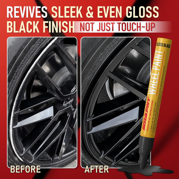 Wheel Scratch Repair Kit, Gloss Black Rim Repair Kit Curb Rash, DIY Alloy Wheel Repair Kit, Car Wheel Rim Scratch Repair Kit, Rim Paint Pen for