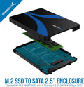 SABRENT M.2 SATA SSD to 2.5 Inch SATA III Aluminum Enclosure Adapter (EC-M2SA) [Not NVMe] M.2 to SATA