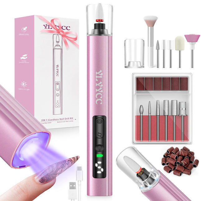 Cordless Nail Drill Electric File with UV Nail Lamp: Professional for Acrylic Ge
