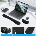 Zibly Ergonomic Gel Keyboard Wrist Rest & Mousepad Rests for Computer, Silky Memory Foam for Typing (Black Combo)