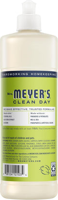 Mrs. Meyer's Clean Day, Liquid Dish Soap, Lemon Verbena, 16 Fl Oz, 3 Count 16 Fl Oz (Pack of 3) Lemon Verbena