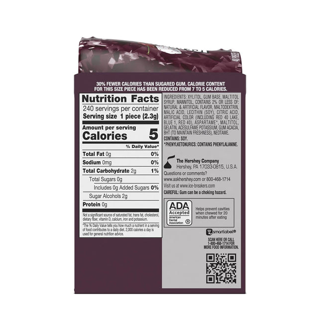 Ice Breakers Ice Cubes Black Cherry Sugar Free Chewing Gum Bottles, 3.24 Oz (6 C