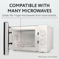 IMPRESA Microwave Glass Plate Replacement - 9.6-Inch Clear Tempered Glass Microwave Tray with 3-Part Coupler & Centerpiece - Compatible with LG,