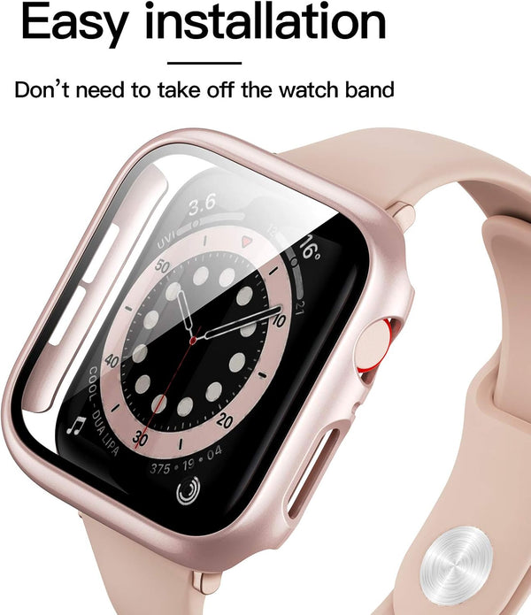 6 Pack Case for Apple Watch SE 3 (2025)/SE 2/SE/Series 6/5/4 40mm with Tempered Glass Screen Protector, Hard PC Ultra-Thin Scratch Resistant