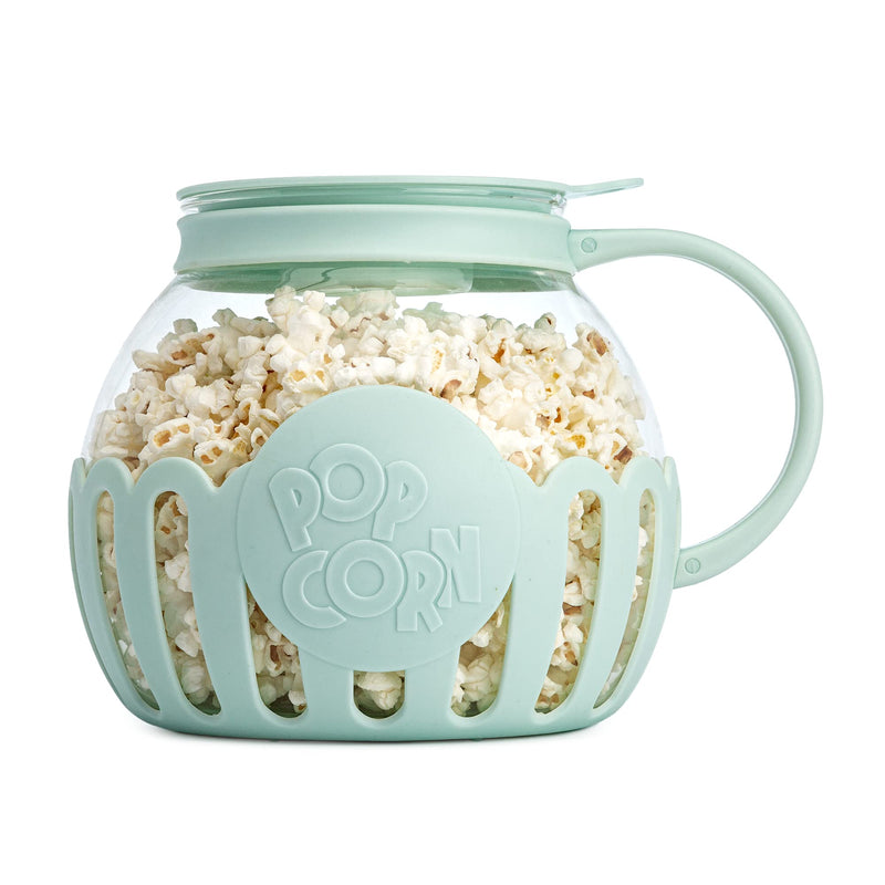 Ecolution Patented Micro-Pop Microwave Popcorn Popper with Temperature Safe Glass, 3-in-1 Lid Measures Kernels and Melts Butter, Made Without BPA,