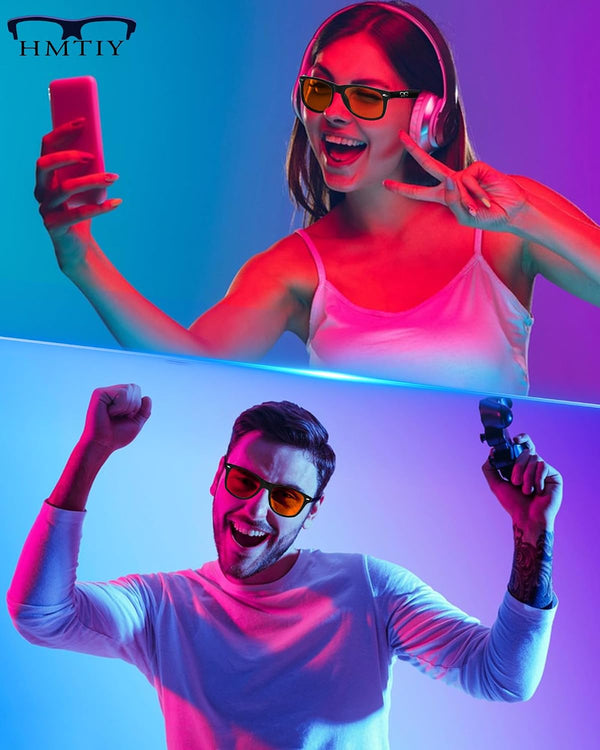 Blue Light Blocking Glasses Gaming- Filtering Computer Gaming Screen/TV/Phone UV Blue Ray Black Light Orange