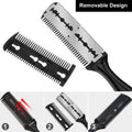 Maitys 3 Pcs Haircut Razor Comb Hair Cutting Comb with 12 Replacement Blades Double Edge Shaper for Salon & Home Styling Split Ends Trimmer Styler