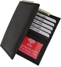 RFID Men'S Genuine Leather European Bifold Wallet Slim Hipster 2 Windows Bk