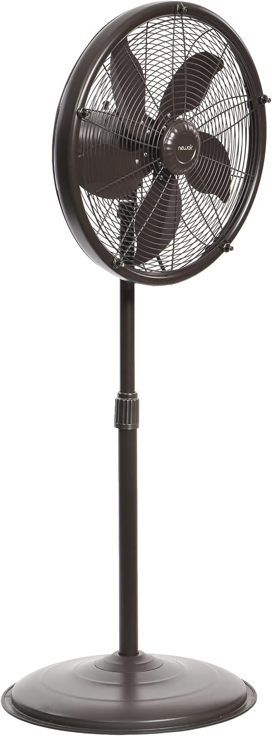 Newair Outdoor Patio Misting Fan | 2-In-1 Outdoor Deck & Mister Fan | 5 Gentle Mist Nozzles | outside Cooling Fan with 600 Square Foot Effective