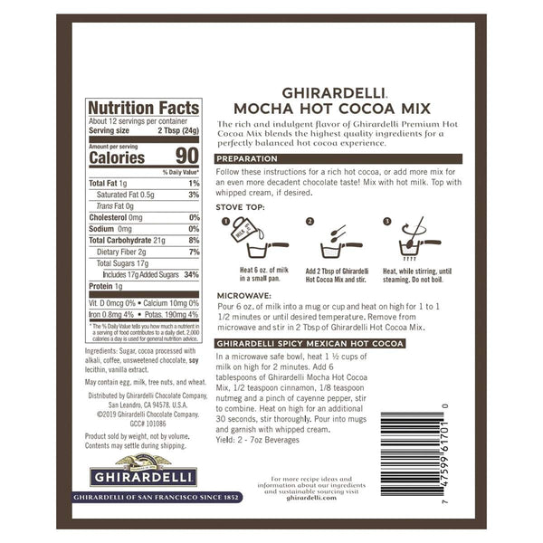 Ghirardelli Double Hot Chocolate Mocha, 10.5 Ounce Chocolate,Ghirardelli 10.5 Ounce (Pack of 2)