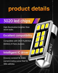 DE3175 DE3021 LED Dome Light Bulbs 640 Lumens Extremely Bright 3020 12-EX Chipsets 1.25 inches 31mm DE3022 3175 LED Bulbs for Interior Map Door