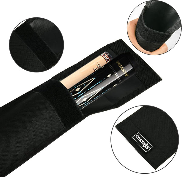 Cosmos Cue Stick Carrying Bag for 1/2 Billiard Stick Storage, 32 Inches Black Color, with Mini Zipper Storage Pouch