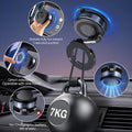 360° Rotatable Vacuum Magnetic Phone Holder, Foldable and Retractable Suction Cup Car Phone Mount for Car/Gym/Mirror/Smooth Surface, Compatible