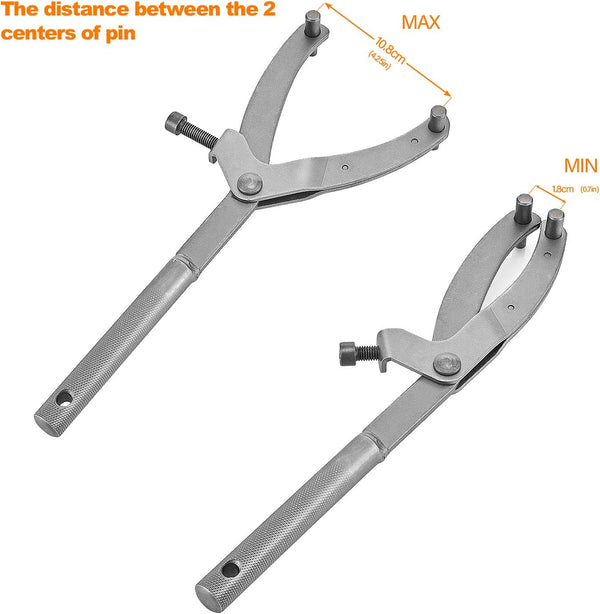 TRKIMAL Adjustable Locking Spanner Wrench Clutch, Wrench Holder Hub Rotor Flywheel Sprocket Spanner Wrench Set Fan Clutch Removal Tool for Scooter