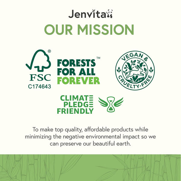 Jenvita 100% Bamboo Cotton Swabs for Ears (500-Pack) - Perfect for Baby & Personal Care | Double-Tipped Ear Swabs Cotton for Makeup & Cleaning |